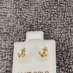 Planet Gold Anchor Earrings - Gold